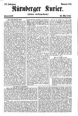 Nürnberger Kurier (Nürnberger Friedens- und Kriegs-Kurier) Samstag 24. Mai 1851