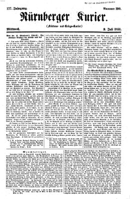 Nürnberger Kurier (Nürnberger Friedens- und Kriegs-Kurier) Mittwoch 9. Juli 1851