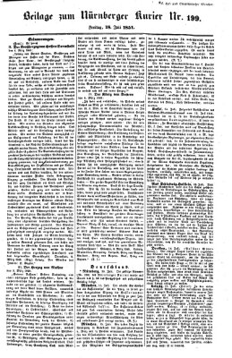 Nürnberger Kurier (Nürnberger Friedens- und Kriegs-Kurier) Freitag 18. Juli 1851