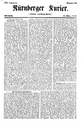 Nürnberger Kurier (Nürnberger Friedens- und Kriegs-Kurier) Mittwoch 10. März 1852