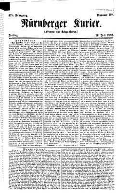 Nürnberger Kurier (Nürnberger Friedens- und Kriegs-Kurier) Freitag 16. Juli 1852