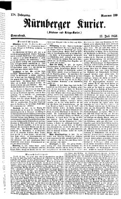 Nürnberger Kurier (Nürnberger Friedens- und Kriegs-Kurier) Samstag 17. Juli 1852