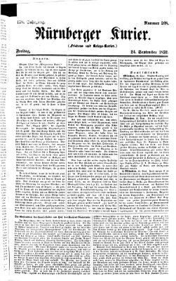 Nürnberger Kurier (Nürnberger Friedens- und Kriegs-Kurier) Freitag 24. September 1852