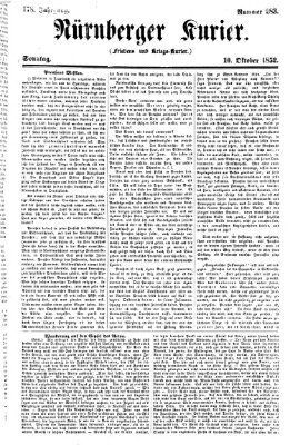 Nürnberger Kurier (Nürnberger Friedens- und Kriegs-Kurier) Sonntag 10. Oktober 1852