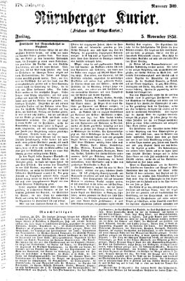 Nürnberger Kurier (Nürnberger Friedens- und Kriegs-Kurier) Freitag 5. November 1852