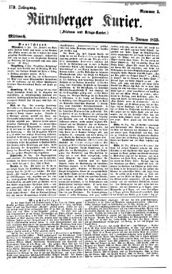 Nürnberger Kurier (Nürnberger Friedens- und Kriegs-Kurier) Mittwoch 5. Januar 1853