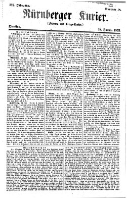 Nürnberger Kurier (Nürnberger Friedens- und Kriegs-Kurier) Dienstag 18. Januar 1853