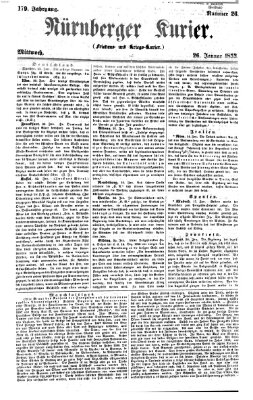 Nürnberger Kurier (Nürnberger Friedens- und Kriegs-Kurier) Mittwoch 26. Januar 1853