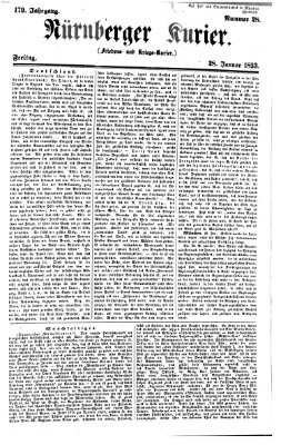 Nürnberger Kurier (Nürnberger Friedens- und Kriegs-Kurier) Freitag 28. Januar 1853