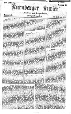 Nürnberger Kurier (Nürnberger Friedens- und Kriegs-Kurier) Samstag 19. Februar 1853