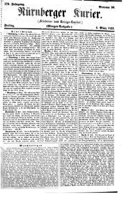 Nürnberger Kurier (Nürnberger Friedens- und Kriegs-Kurier) Freitag 4. März 1853