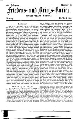 Nürnberger Friedens- und Kriegs-Kurier Montag 10. April 1854