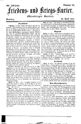 Nürnberger Friedens- und Kriegs-Kurier Sonntag 23. April 1854