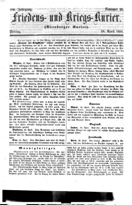 Nürnberger Friedens- und Kriegs-Kurier Freitag 28. April 1854