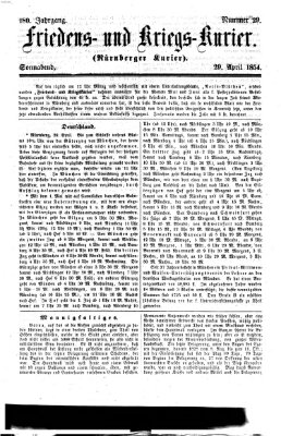 Nürnberger Friedens- und Kriegs-Kurier Samstag 29. April 1854