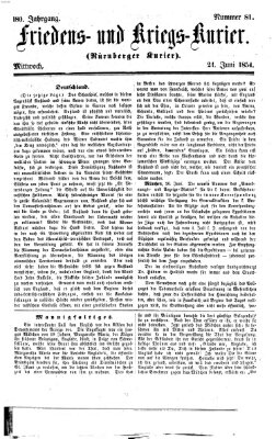 Nürnberger Friedens- und Kriegs-Kurier Mittwoch 21. Juni 1854