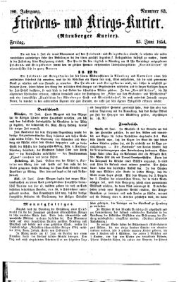 Nürnberger Friedens- und Kriegs-Kurier Freitag 23. Juni 1854