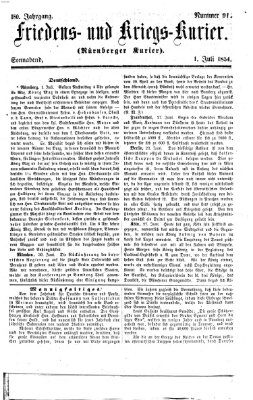 Nürnberger Friedens- und Kriegs-Kurier Samstag 1. Juli 1854