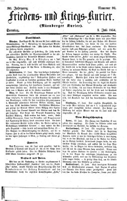 Nürnberger Friedens- und Kriegs-Kurier Sonntag 2. Juli 1854