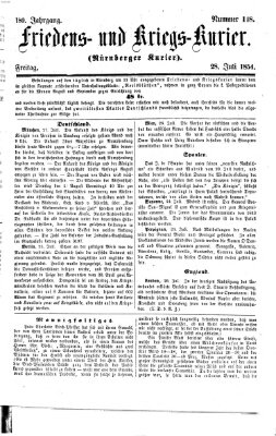 Nürnberger Friedens- und Kriegs-Kurier Freitag 28. Juli 1854