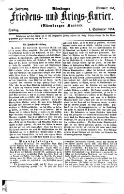 Nürnberger Friedens- und Kriegs-Kurier Freitag 1. September 1854