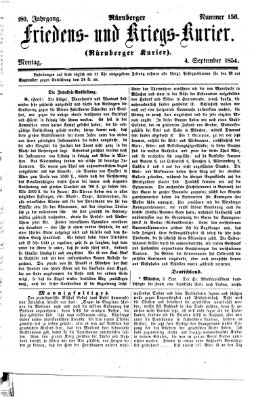 Nürnberger Friedens- und Kriegs-Kurier Montag 4. September 1854