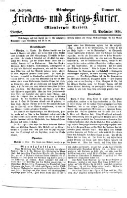 Nürnberger Friedens- und Kriegs-Kurier Dienstag 12. September 1854