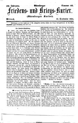 Nürnberger Friedens- und Kriegs-Kurier Mittwoch 13. September 1854