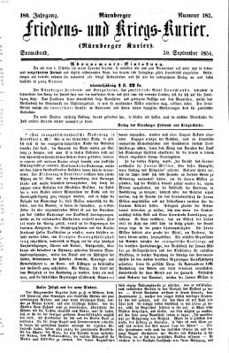 Nürnberger Friedens- und Kriegs-Kurier Samstag 30. September 1854