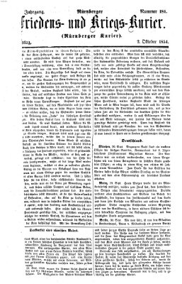 Nürnberger Friedens- und Kriegs-Kurier Montag 2. Oktober 1854