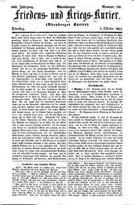 Nürnberger Friedens- und Kriegs-Kurier Dienstag 3. Oktober 1854