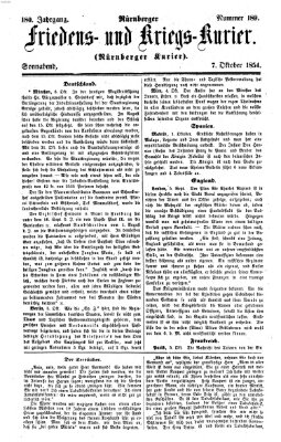 Nürnberger Friedens- und Kriegs-Kurier Samstag 7. Oktober 1854