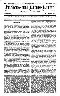 Nürnberger Friedens- und Kriegs-Kurier Donnerstag 12. Oktober 1854