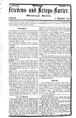 Nürnberger Friedens- und Kriegs-Kurier Samstag 4. November 1854