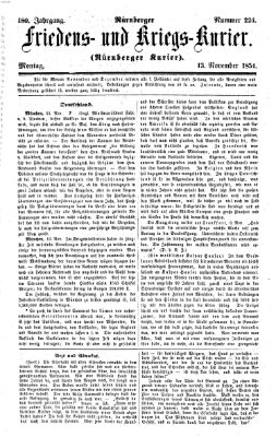 Nürnberger Friedens- und Kriegs-Kurier Montag 13. November 1854