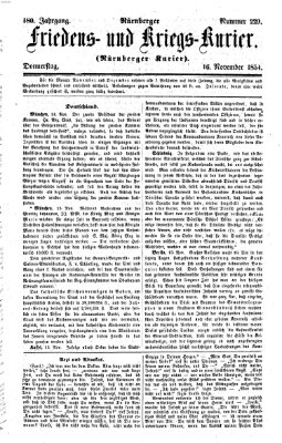 Nürnberger Friedens- und Kriegs-Kurier Donnerstag 16. November 1854