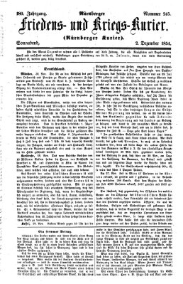 Nürnberger Friedens- und Kriegs-Kurier Samstag 2. Dezember 1854