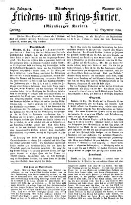 Nürnberger Friedens- und Kriegs-Kurier Freitag 15. Dezember 1854