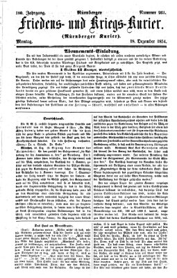 Nürnberger Friedens- und Kriegs-Kurier Montag 18. Dezember 1854