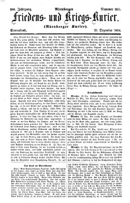 Nürnberger Friedens- und Kriegs-Kurier Samstag 23. Dezember 1854