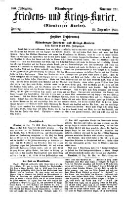 Nürnberger Friedens- und Kriegs-Kurier Freitag 29. Dezember 1854