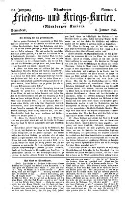 Nürnberger Friedens- und Kriegs-Kurier Samstag 6. Januar 1855