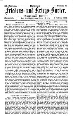 Nürnberger Friedens- und Kriegs-Kurier Samstag 3. Februar 1855