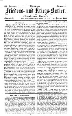 Nürnberger Friedens- und Kriegs-Kurier Samstag 10. Februar 1855