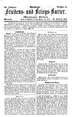 Nürnberger Friedens- und Kriegs-Kurier Mittwoch 28. Februar 1855