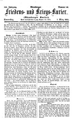 Nürnberger Friedens- und Kriegs-Kurier Donnerstag 1. März 1855