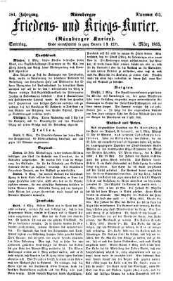 Nürnberger Friedens- und Kriegs-Kurier Sonntag 4. März 1855