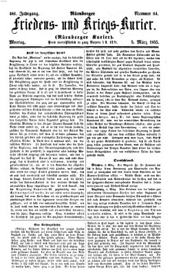 Nürnberger Friedens- und Kriegs-Kurier Montag 5. März 1855