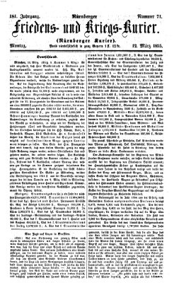 Nürnberger Friedens- und Kriegs-Kurier Montag 12. März 1855