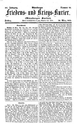 Nürnberger Friedens- und Kriegs-Kurier Freitag 30. März 1855